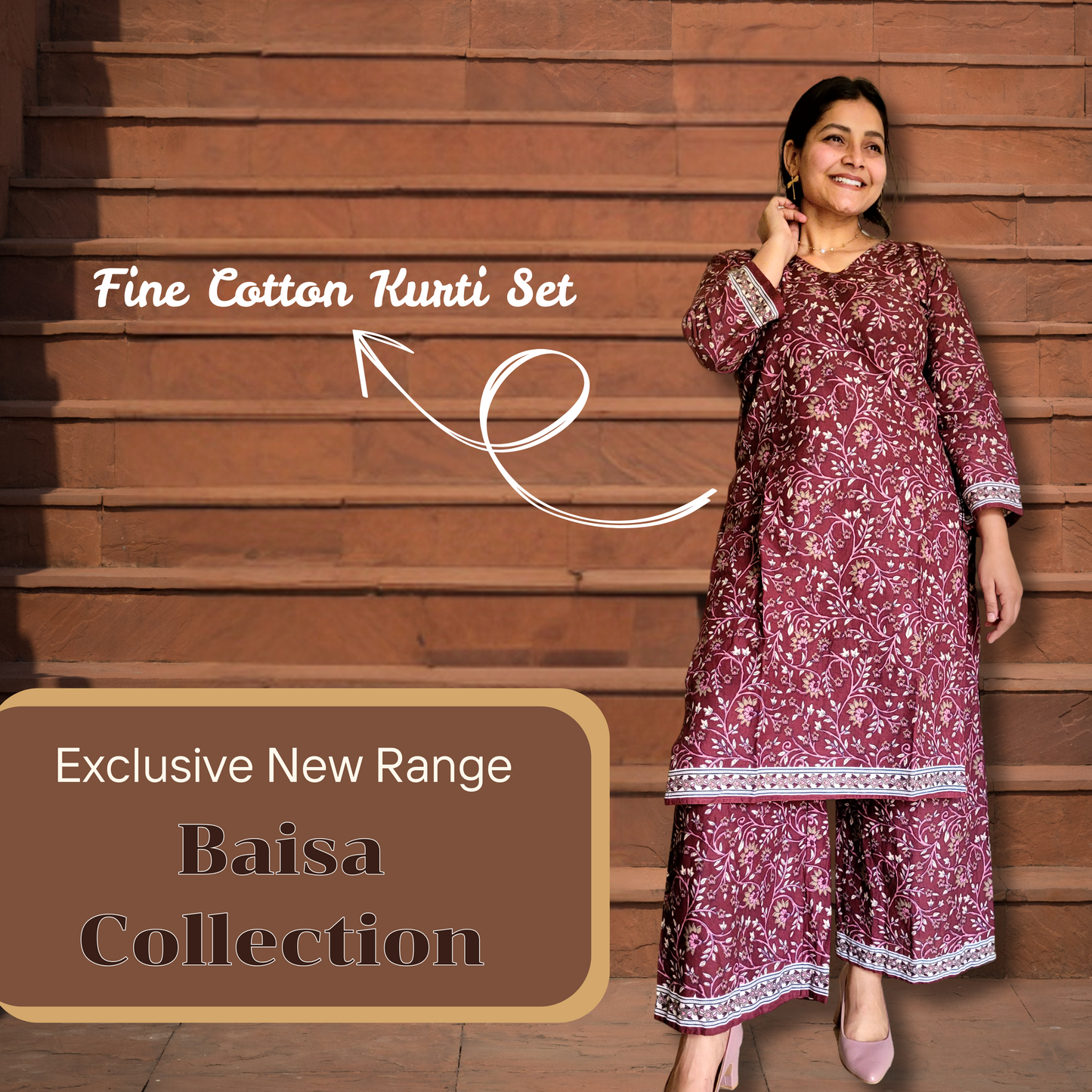 Wine Red Kurti Parallel Set