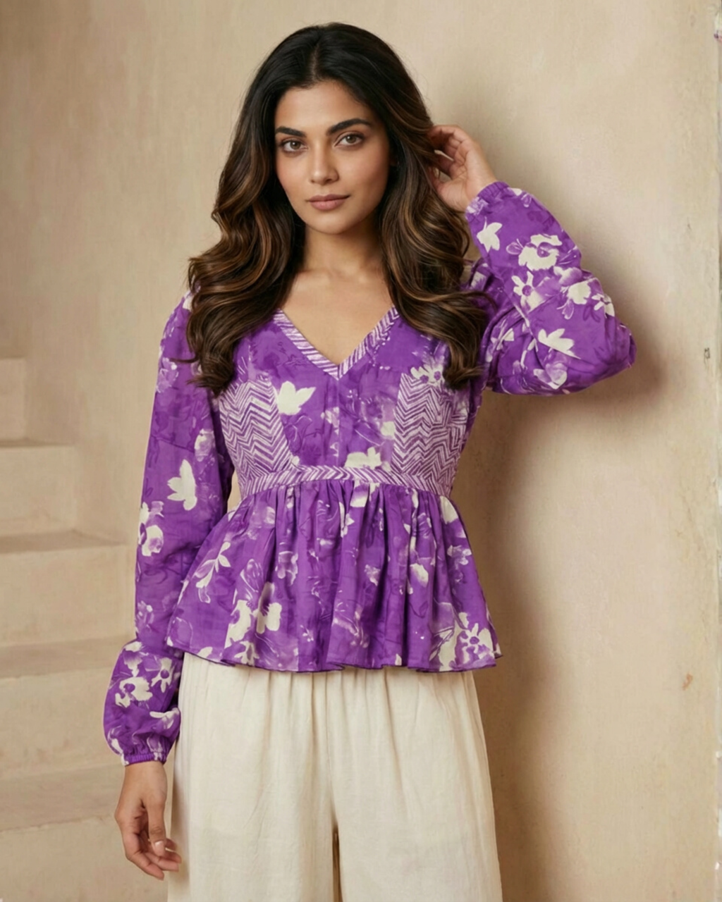 Kanchali Peplum Tie-Back Top