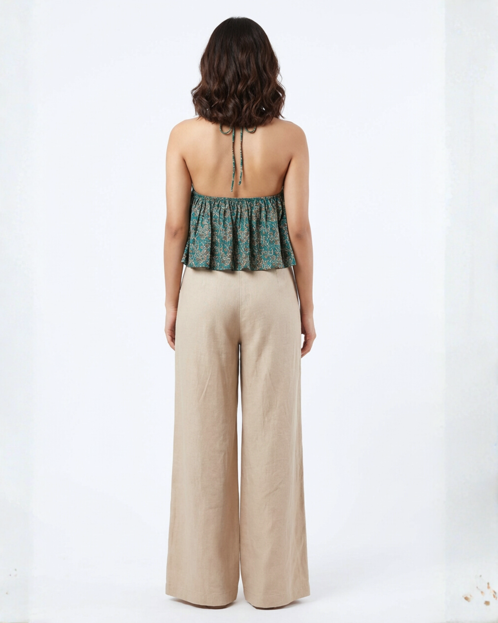 Halter Neck Peplum Top