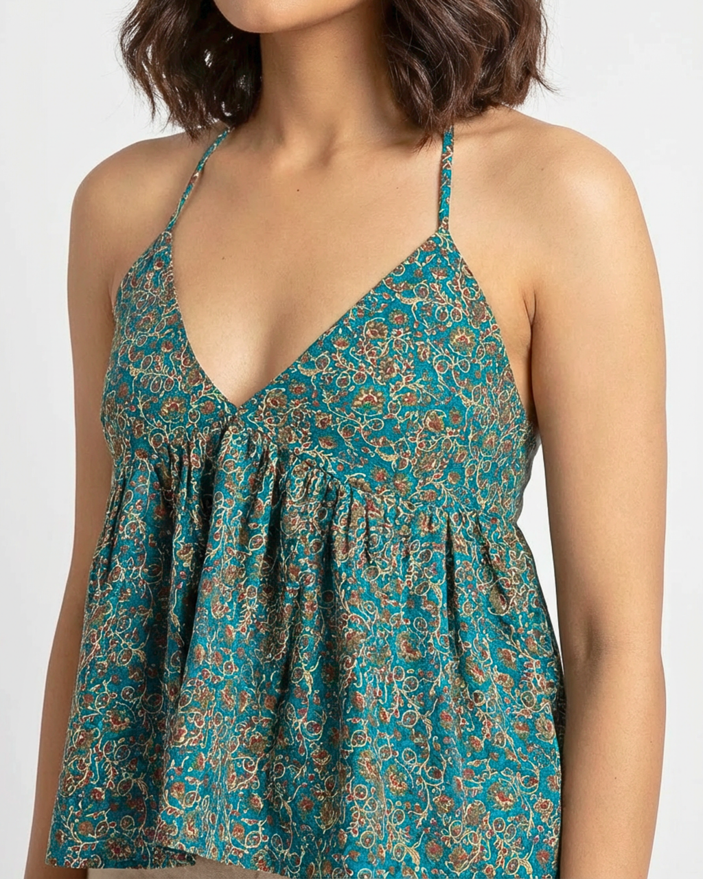 Halter Neck Peplum Top