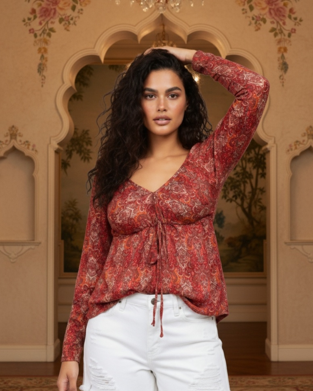 Red Hot Kanchali Blended Kurti