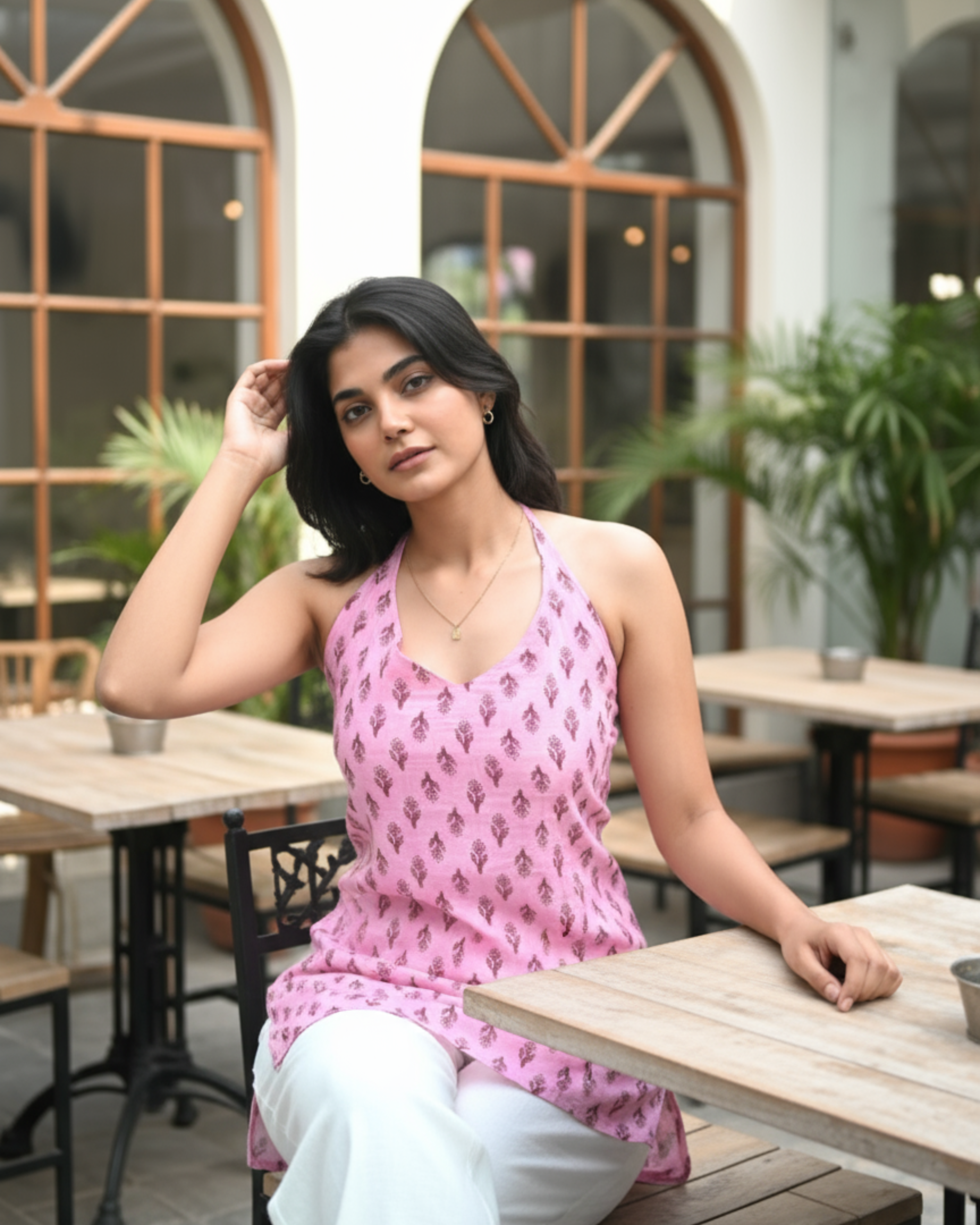 Petal Pink Halter Kurti